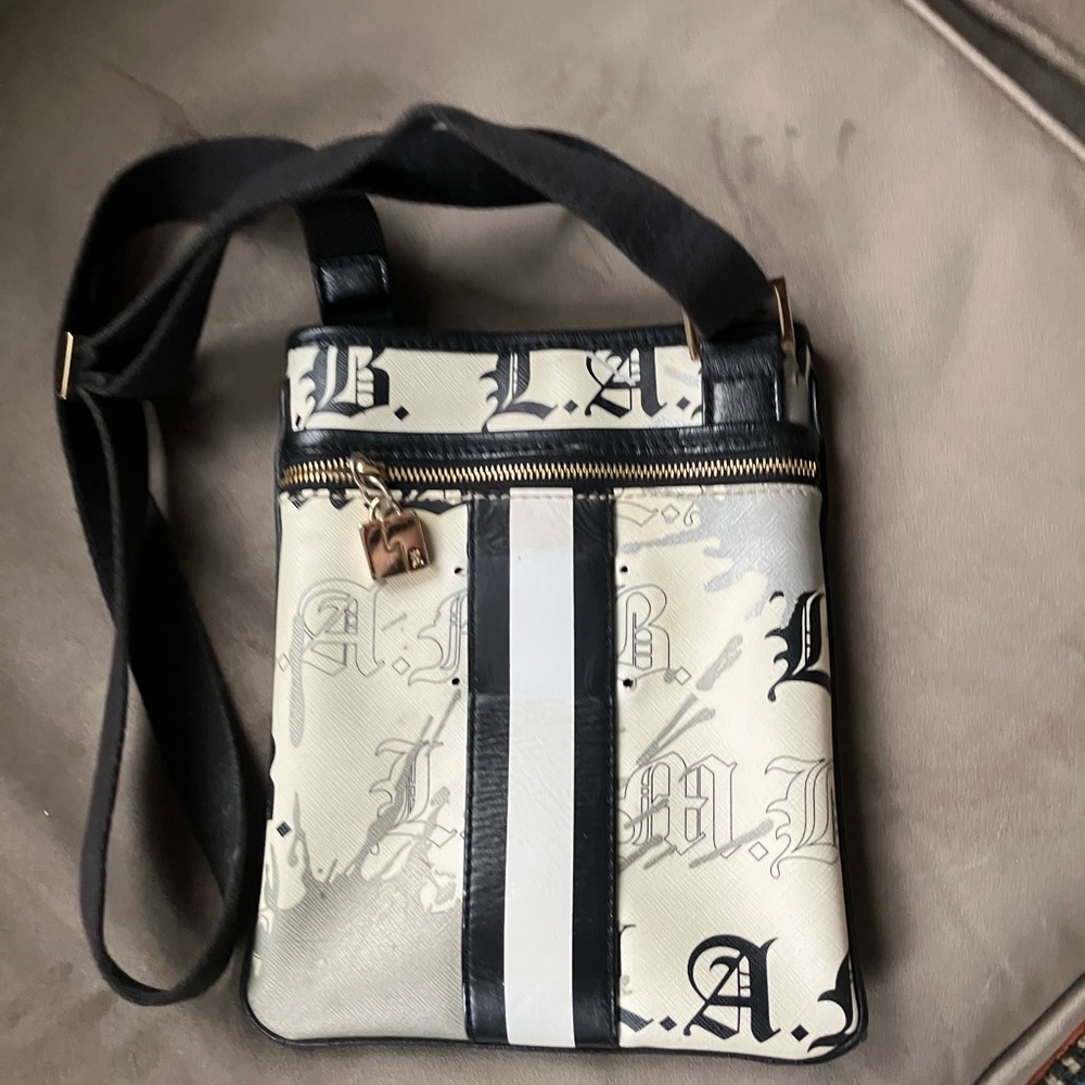 Gwen Stefani LAMB spatter pattern crossbody